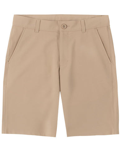 Nautica Boys Size School Uniform Flat Front Twill Short, Khaki, 6 Slim