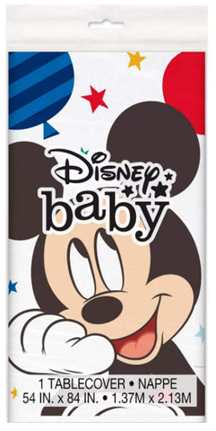 Unique Disney Mickey 1st Birthday Rectangular Plastic Tablecover - 1 Pc