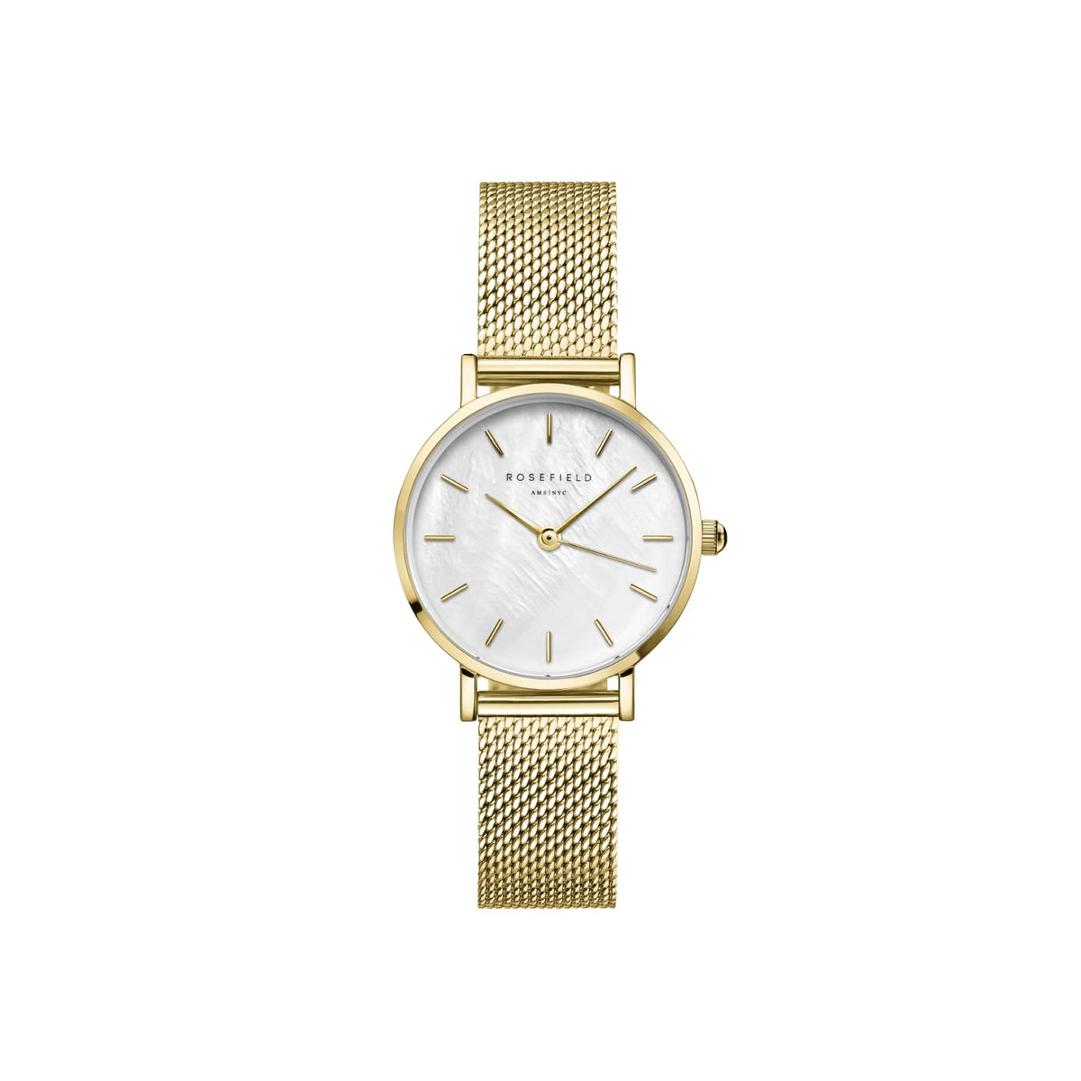 ROSEFIELD Women's Small Edit Gold Milanese Mesh Watch