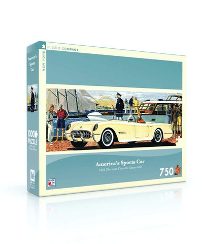 New York Puzzle Company - General Motors America's Sports Car - 750 Piece Jigsaw Puzzle