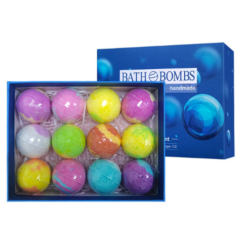 Bath Bombs Bath Salt Ball Set Box 12 Pieces, Bubble Bath Essential Oil Bath Ball Set