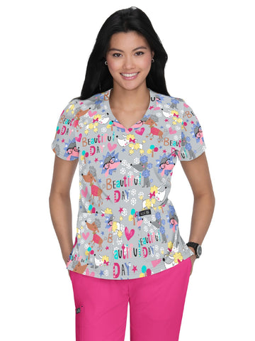 KOI Basics 384PR Women's Leslie Top Beautiful Day XS
