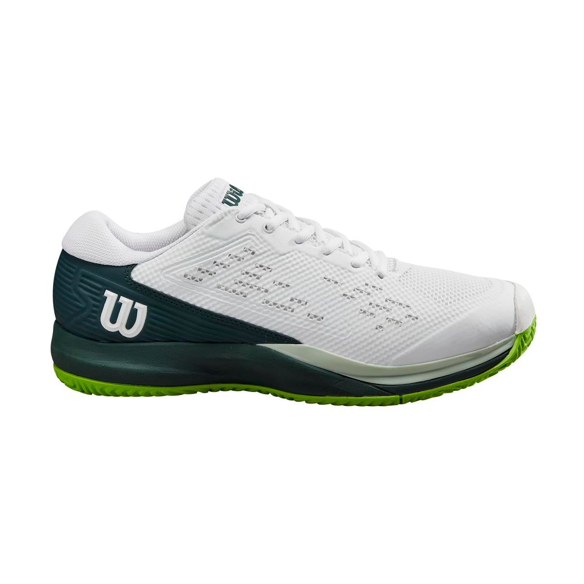 Wilson Rush Pro Ace Men's Tennis Shoe, White/Ponderosa Pine/Jasmine Green, Size 8