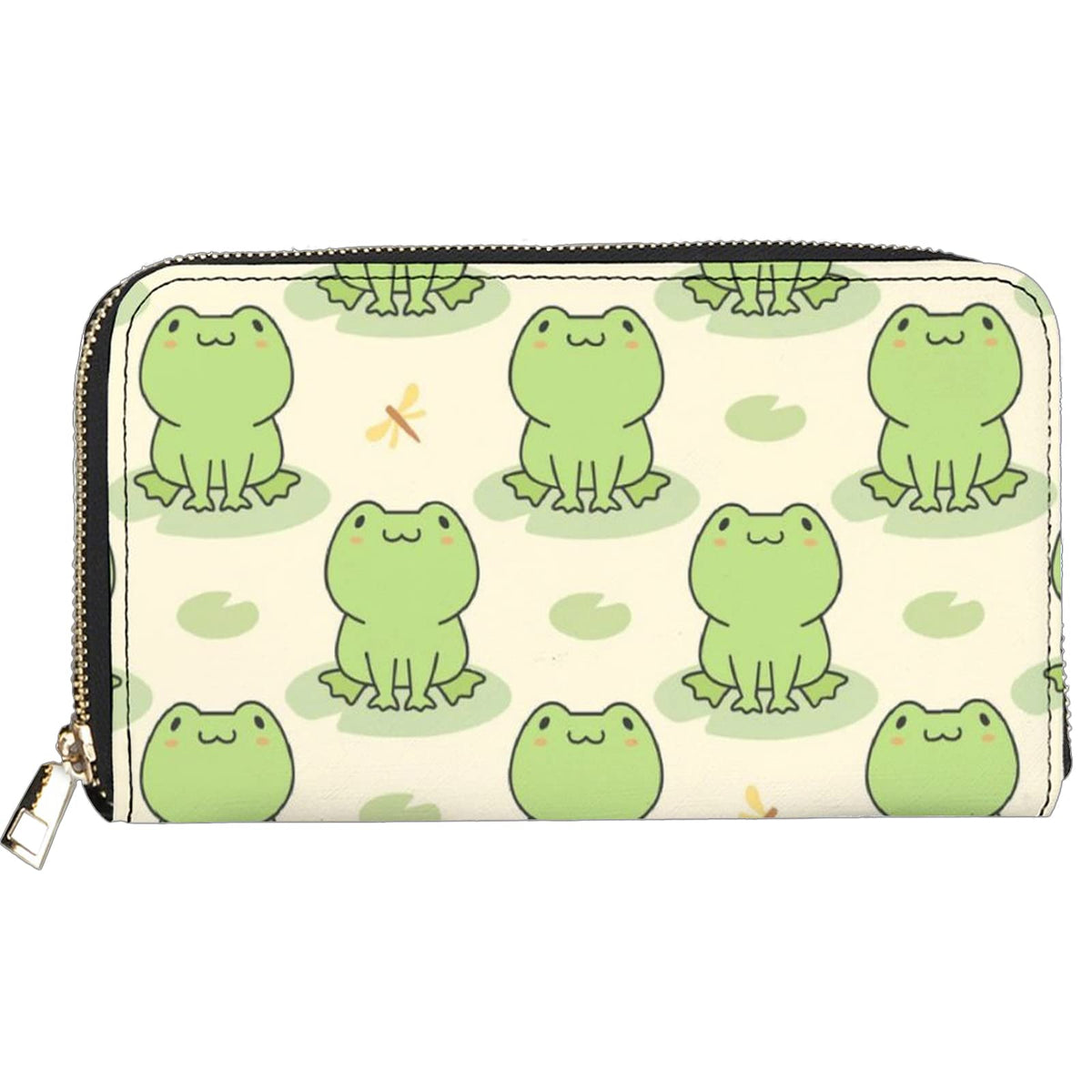Qwalnely Women Wallet Leather Phone Money Credit Card Holder with Durable Zipper Purse Halloween Gifts for Women, Frog, One Size