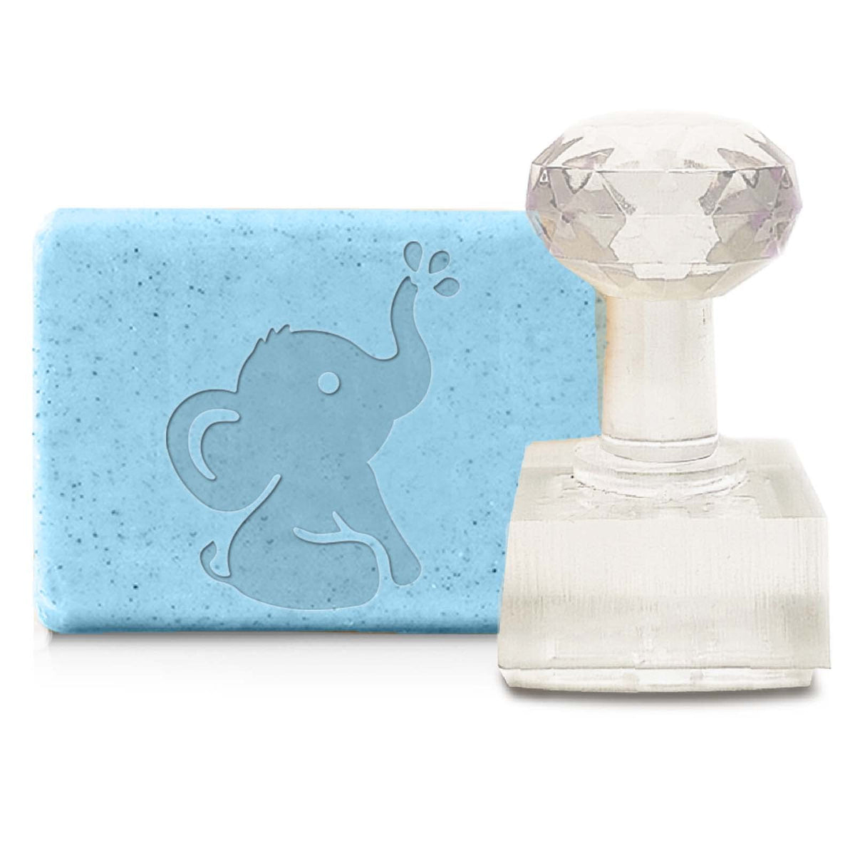 CRASPIRE Elephant Handmade Soap Mould Stamp DIY Acrylic Stamp Soap Animal Embossing Stamp Soap Chapter Imprint Stamp for Handmade Soap Cookie Clay Pottery DIY Shower Gift