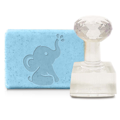 CRASPIRE Elephant Handmade Soap Mould Stamp DIY Acrylic Stamp Soap Animal Embossing Stamp Soap Chapter Imprint Stamp for Handmade Soap Cookie Clay Pottery DIY Shower Gift