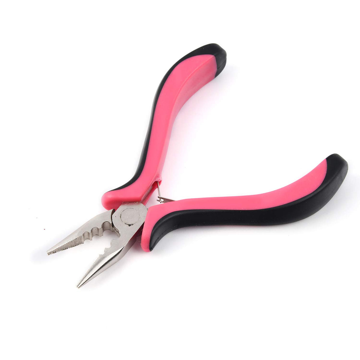 Vlasy 1PCS Mini Pliers for Hair Extensions Apply&Remove 3 Holes Pliers Pink Color Stainless Steel Rust Free