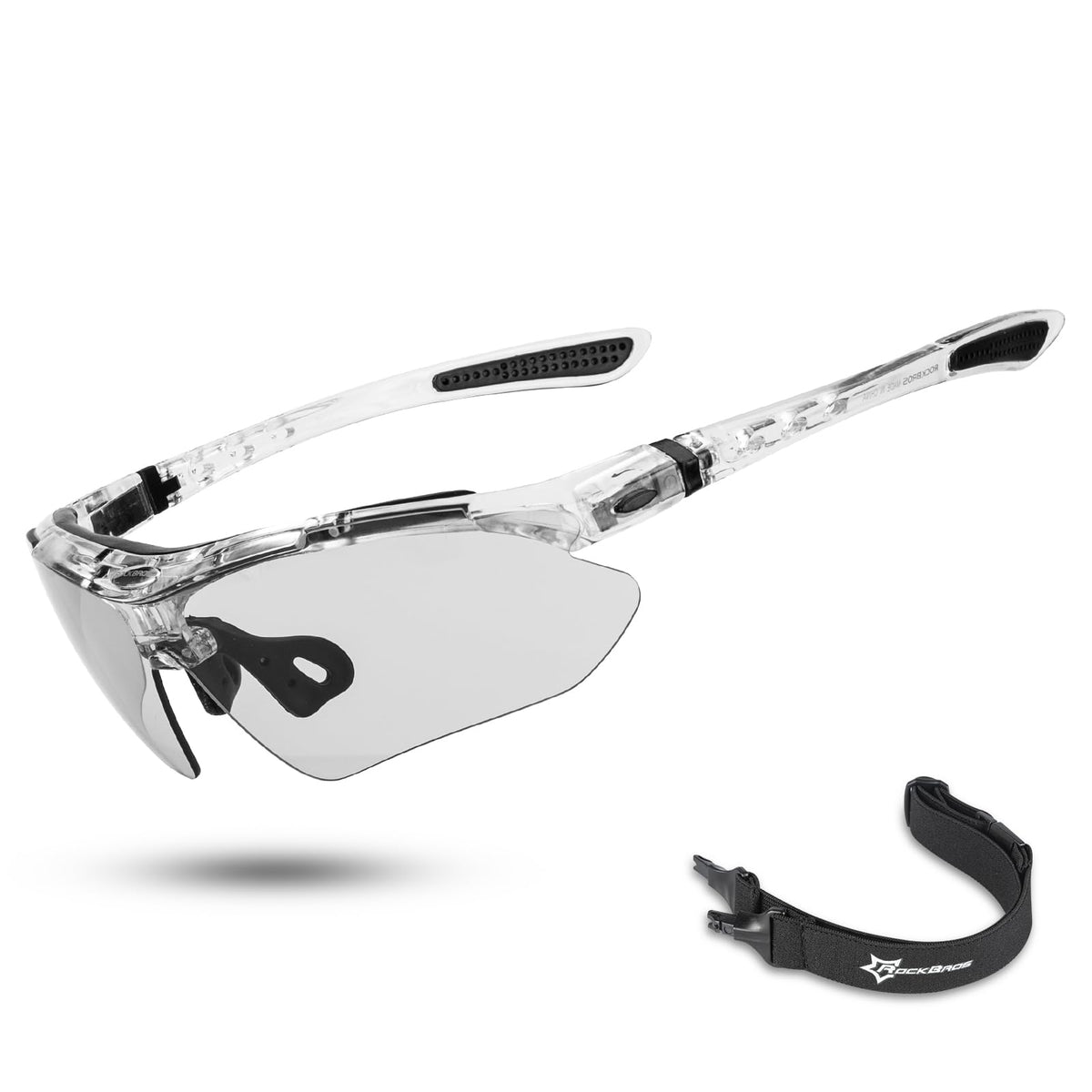 ROCKBROS Photochromic Sports Sunglasses Mens Cycling Glasses MTB Biking Sunglasses, with Removable Elasctic Band