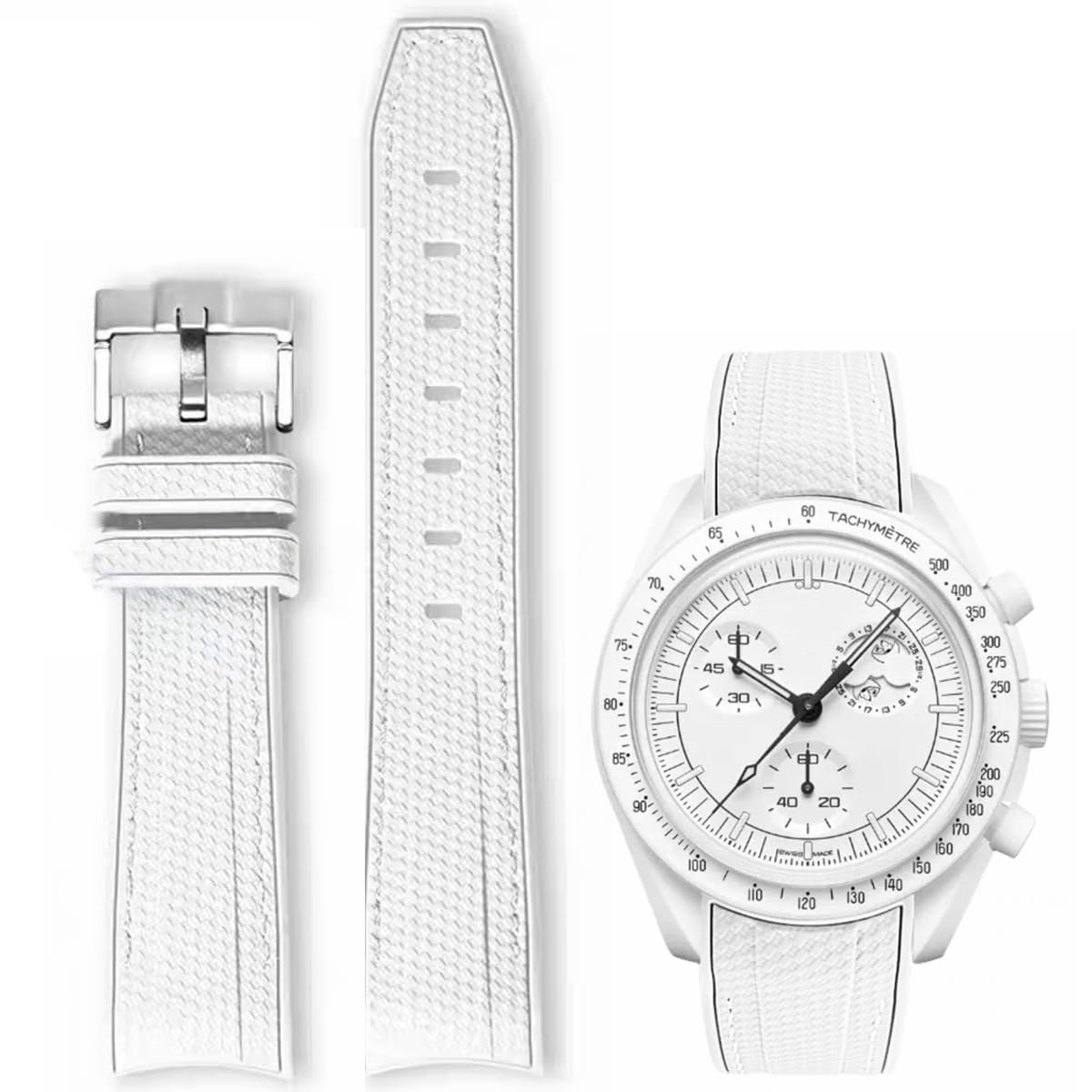 AIYIRUO Watch Straps Compatible with Omega x Swatch Strap MoonSwatch, Replacement Strap 20 mm Rubber Omega X Swatch Moonswatch Speedmaster Replacement Strap, Bracelet for Men and Women, 20mm