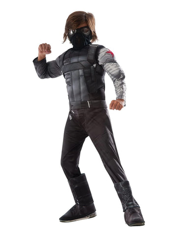 Winter Soldier Costume, Kids Deluxe Muscle Chest Civil War Outfit, Medium, Age 5 - 7 years, HEIGHT 4â€™ 2â€ - 4â€™ 6â€