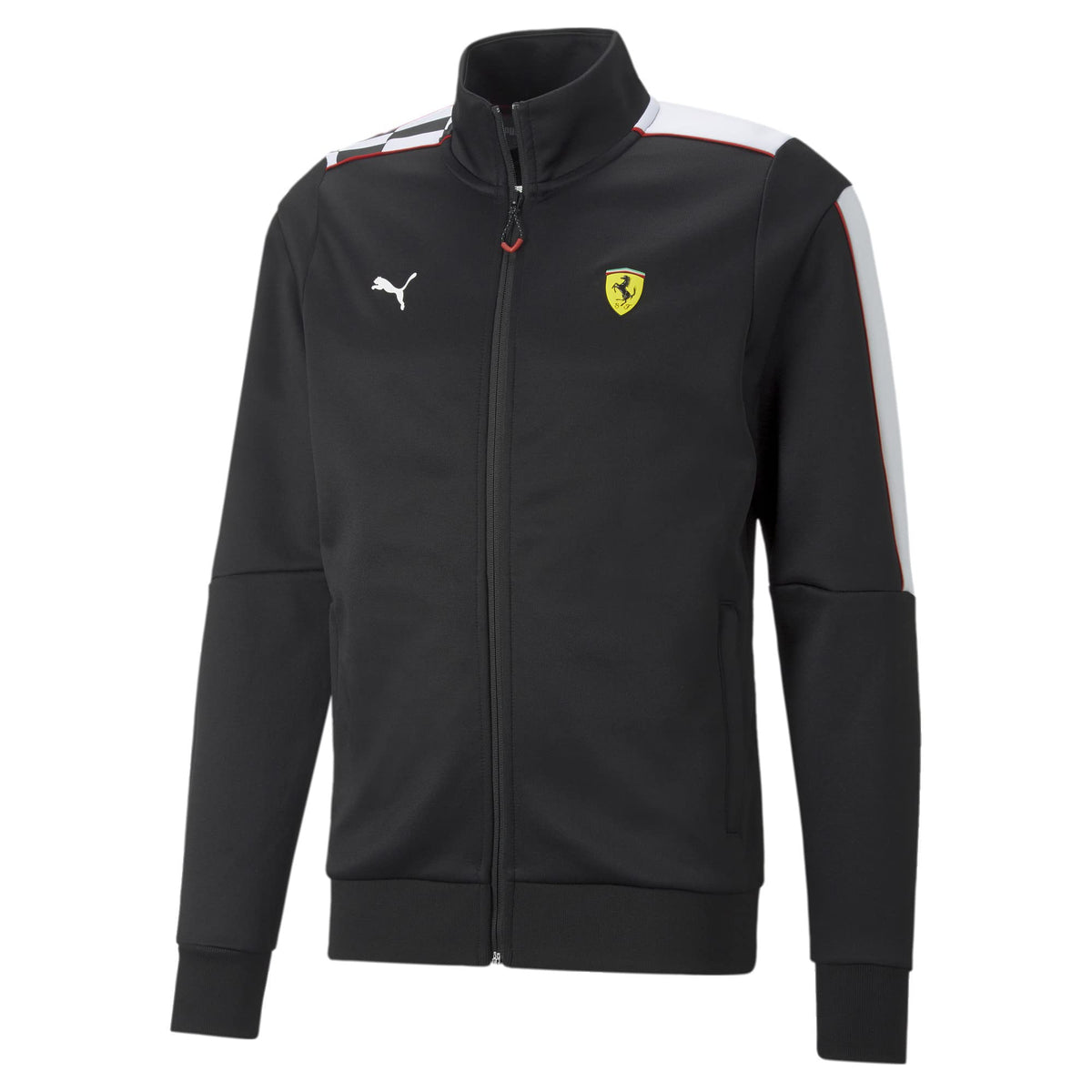 PUMA Men's Standard Scuderia Ferrari Race MT7 Track Jacket, Black, Medium