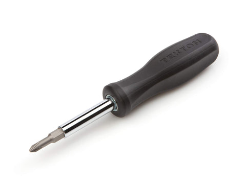 TEKTON 6-in-1 Phillips/Slotted Multi-Bit Driver (#1 x 3/16 in., #2 x 1/4 in., Black) | DMS14001