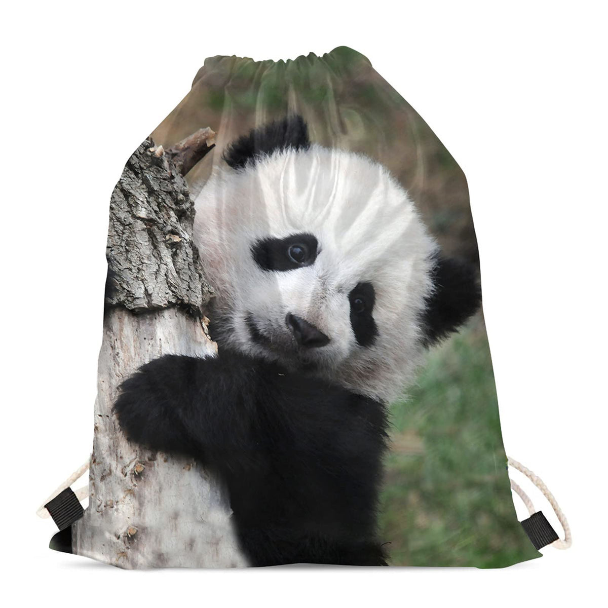 Showudesigns Cute Panda Drawstring Bag for Kids Boys Girls Rucksack Beach Outdoor Travel Backpack Child Swim PE String Pouch Cinch Gymbag