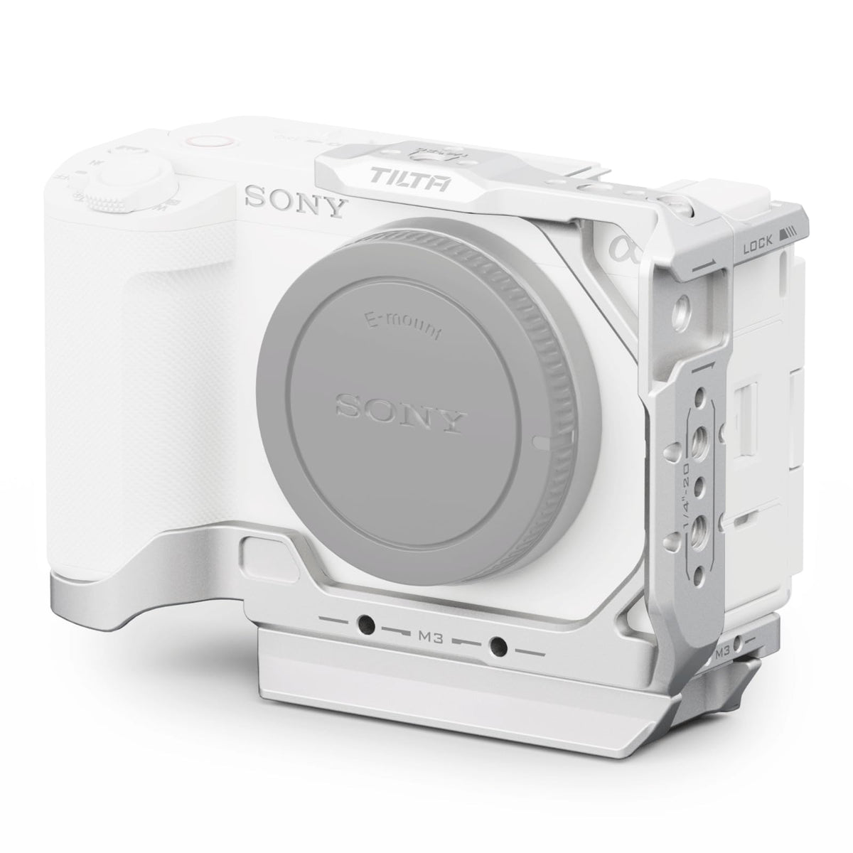 Tilta ZV-E1 Cage,Half Camera Cage Compatible with Sony ZV-E1 High Compatibility and Lightweight Design for Vlogging - Silver TA-T35-HCC-S
