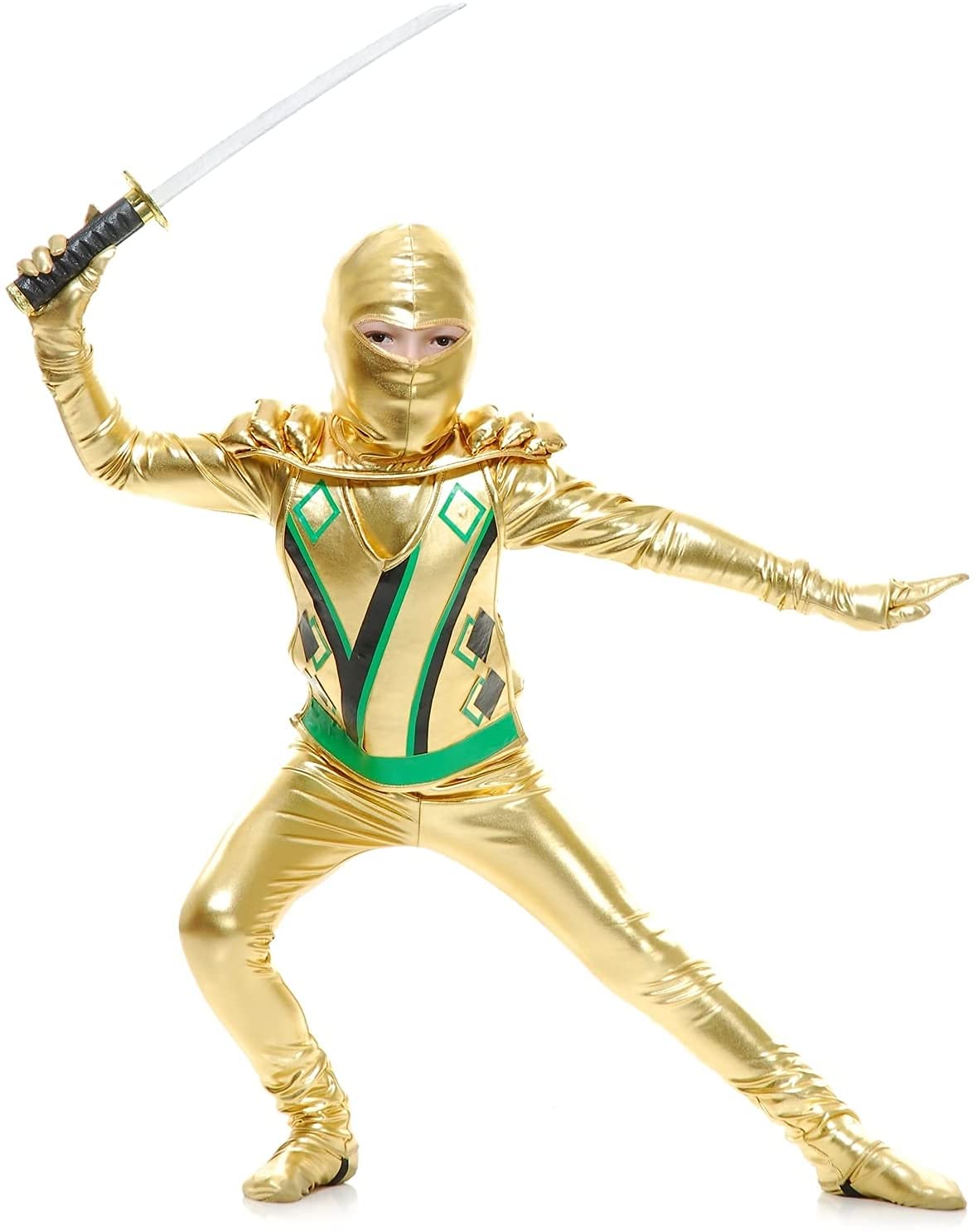 Charades Child's Golden Ninja Series III Costume, Gold, X-Large