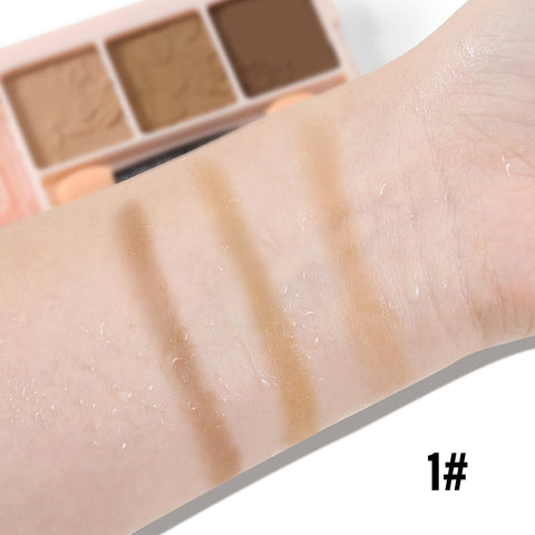 Boobeen Eyebrow Powder Kit -3 Colors Brow Definer, Professional Brow Contour Kit, Eyebrow Makeup Palette for Women Beginners