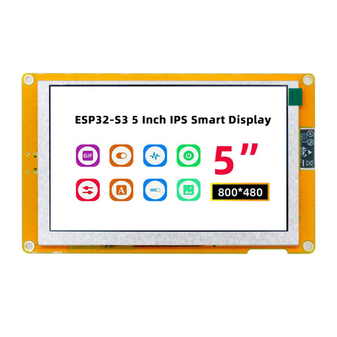 APKLVSR 5.0 Inch ESP32 Display, WiFi Bluetooth Dual Core CPU ESP32 S3 Display TFT Module Compatible with Arduino/LVGL