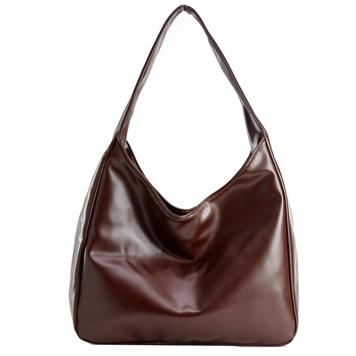 Faux Leather Tote Bag, Shoulder Bag for Women Satchel Handbag Crossbody Soft Women's Hobo Handbags (Dark brown)