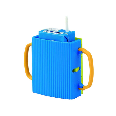 Childrens No Squeeze Juice Cup Holder,LIUHUIZEYU Juice Box Holder for Toddlers Adjustable Folding Food Pouch and Milk Box Holder for Kids No Spill, Telescopic Cup Holder (blue)