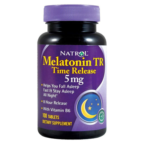 Natrol Melatonin Time Release 5mg Tablets 100 ea ( Packs of 3)