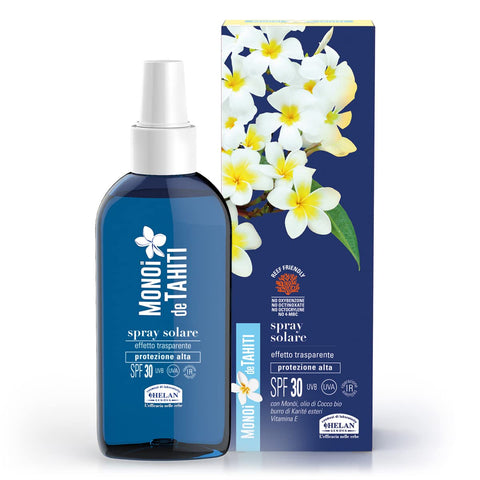 Helan, MonoÃƒÆ’Ã†â€™Ãƒâ€ Ã¢â‚¬â„¢ÃƒÆ’Ã¢â‚¬Å¡Ãƒâ€šÃ‚Â¯ de Tahiti - Sunscreen Spray 30 Body Transparent, Sunscreen with Coconut Oil, Pure Shea Butter Esters and Vitamin E, Sun Protection 30 SPF Medium against UVA non-greasy non-staining 150 ml