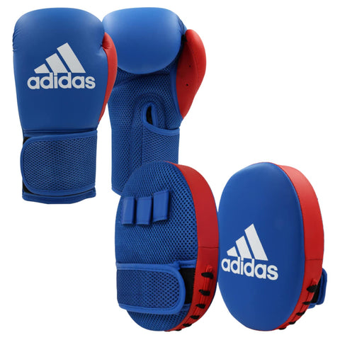 Adidas Boxing Gloves And Focus Mitts Set Adult Men Women Kids Fitness Training Workout Gym Pads 10oz 6oz (Kids)