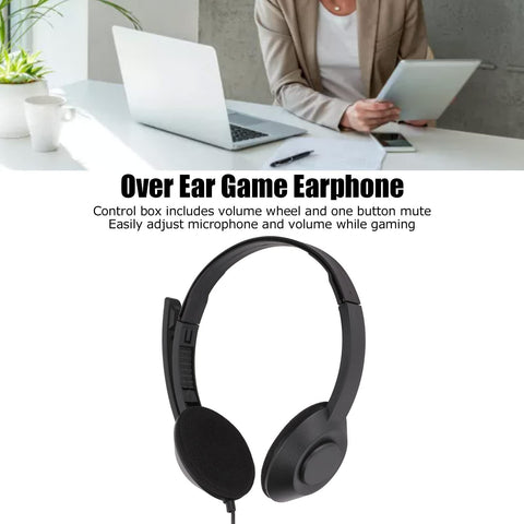 Gaming Headset for PC, Over Ear Gaming Headphone with Noise Canceling Mic, Stereo Bass Surround Sound, 3.5mm Wired Headphone with Mute Button for PS4, for PS5, for One, Laptop