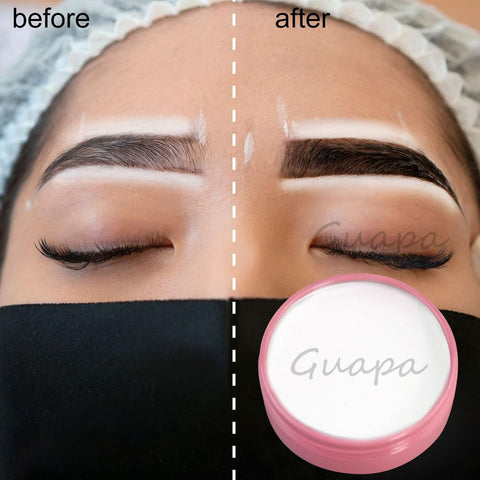 0.7oz Highly Pigmented White Mapping Paste Microblading Eyebrows Shape Mark Tools Brows Contour Design Paste Eyebrow Tinting Tool for Permanent Makeup Micropigmentation (White Paste with Pink Box)