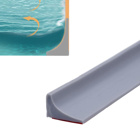 200 cm Silicone Water Stopper Shower Splash Protection, Walk-in Shower Floor Water Barrier, Silicone Water Stopper for Frameless Shower Door, Water Stopper Strip for Wet and Dry Separation (Grey)