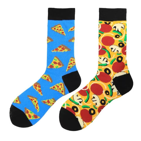 EZB Fast Food Pizza Lovers Crew Odd Socks | Fun Gift for Men Women Boys & Girls | Unique Design | Size 6-11 | Pizza Odd