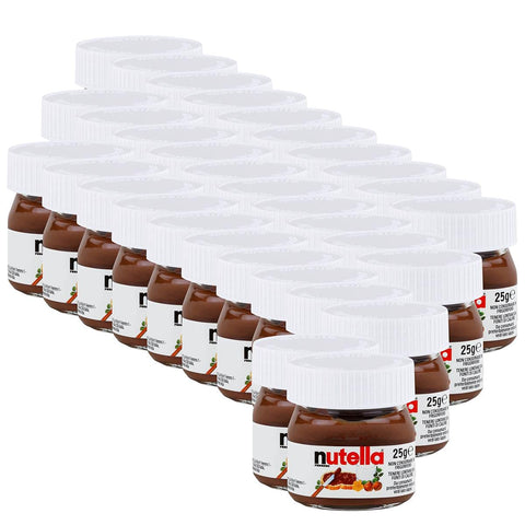 Ferrero Nutella Small Mini Design Jar Set of 32 a 25g, Spread, Nut Nougat Cream, Chocolate Spread