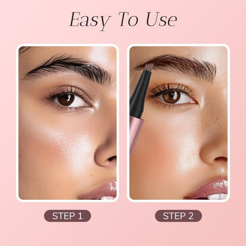 2024 New Magic Eyebrow Pencil, 3D Waterproof Microblading Eyebrow Pencil Contouring Pen, 4 Tip Microblade Eyebrow Pen, Natural Long-Lasting Fine Stroke Microblading Eyebrow Pencil (Dark Brown)