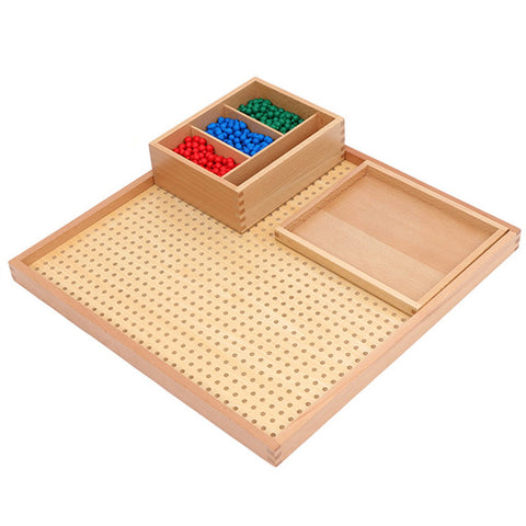 Montessori Wood Peg Board Set with Plastic Pegs Mathematics Square Learning Montessori Math Materials Early Development Toys