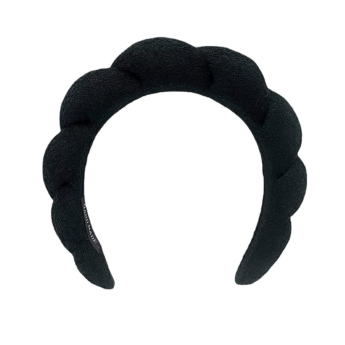 Grehge re Headband for Women, Spa Headband, Makeup Headband for Washing Face, Soft Towel Headband for Facial Mask, Cute Hairband for Shower (Black)