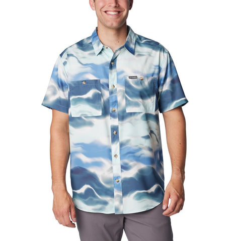 Columbia Men's Utilizer Printed Woven Short Sleeve, Skyler Undercurrent, XX-Large