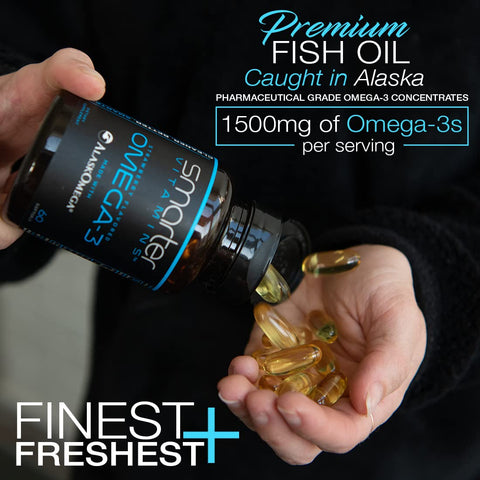 (3 Pack) Smarter Omega 3 Fish Oil, Berry Flavor, Burpless, Tasteless, 2000mg, DHA EPA Triple Strength Brain, Joint and Heart Support, Made with AlaskOmegaÃƒÆ’Ã†â€™Ãƒâ€ Ã¢â‚¬â„¢ÃƒÆ’Ã‚Â¢ÃƒÂ¢Ã¢â‚¬Å¡Ã‚Â¬Ãƒâ€¦Ã‚Â¡ÃƒÆ’Ã†â€™ÃƒÂ¢Ã¢â€šÂ¬Ã…Â¡ÃƒÆ’Ã¢â‚¬Å¡Ãƒâ€šÃ‚Â®