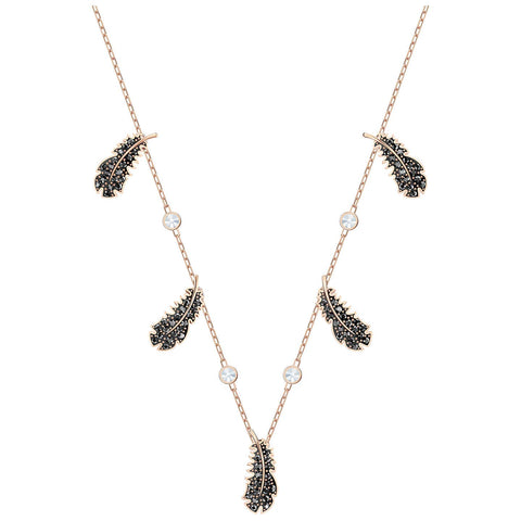 Swarovski Authentic Naughty and Simply Playful Rose Gold Plated Black Crystal Necklace Choker