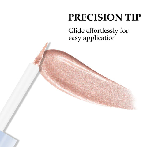 Boobeen Liquid Eyeshadow Shimmer White Metallic Creamy Eye Shadow Brightener, Pigmented & Long-lasting Eye Makeup