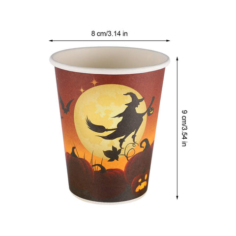 NUOBESTY 20Pcs Set halloween cups Halloween Drink Cups kids coffee cups Party Drinks Cup Party Paper Cups disposable coffee cups Halloween Paper Cups pumpkin child disposable paper
