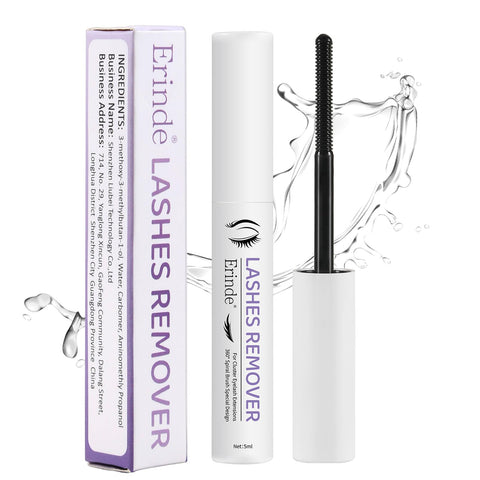 Erinde Cluster Lash Glue Remover 5ml, Lash Remover for Lash Extensions, Clear Mascara Makeup Remover, Eyelash Cluster Glue Remover, Mild Non-Irritating DIY Lash Extension Remover Adhesive
