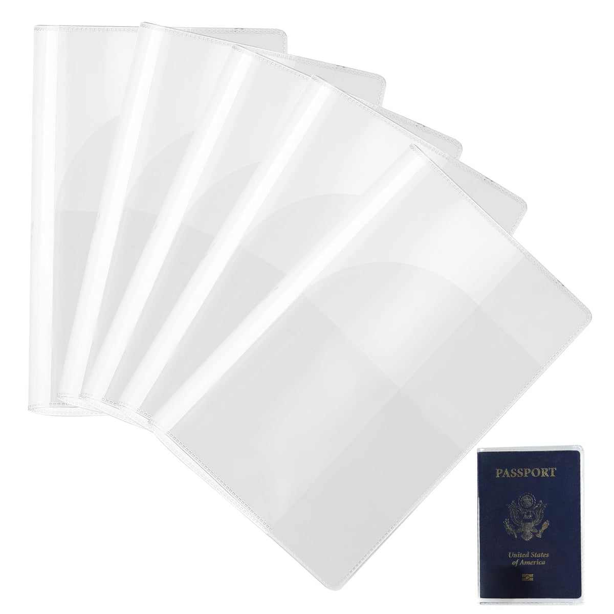 10 Pcs Transparent Plastic Passport Protector, Clear Vinyl Transparent Passport Holder Travel Document Organizer