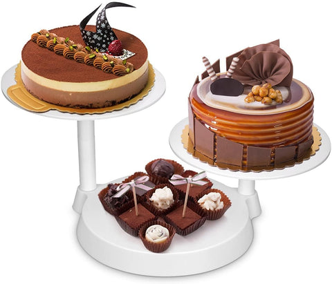 3 Tiers Cake Stand, Uten Cake Display Stand, Desserts Cupcakes Stand and Fruit Plate Party Serving Plate Stand for Birthday Weeding Party(Round)
