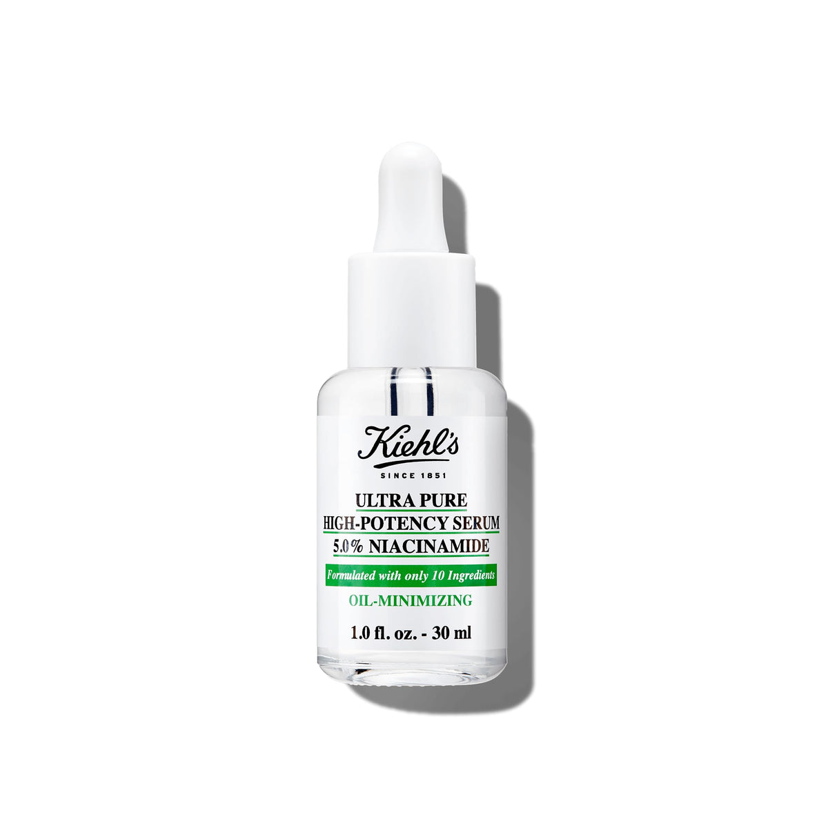 Kiehl's Ultra Pure High-Potency 5.0% Niacinamide Serum, Concentrated Face Serum for Oily Skin, Reduces Excess Oil and Shine, Helps Minimize Imperfections for a Natural Glow, Paraben-Free - 1 fl oz