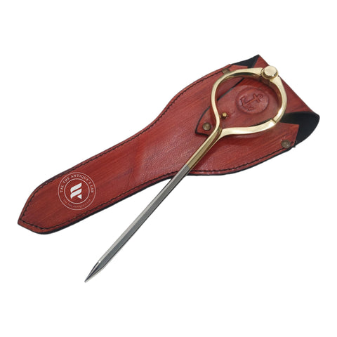 TAL The Antique's Lab Vintage 8" Brass & Steel Navigation Divider with Leather Case - Professional Artist Drawing Tool, Marine Compass, Solid Steel Points