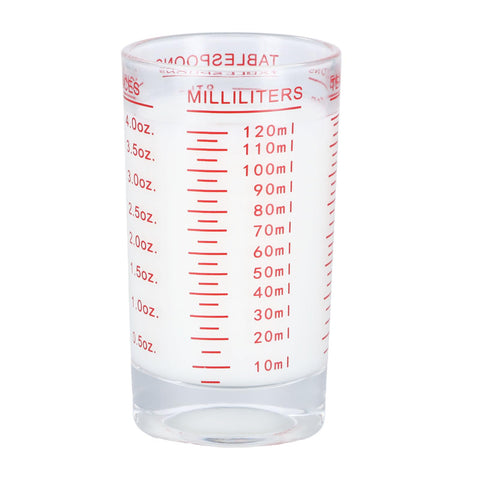 Shengxi Measuring Cup, Shot Glass with Scale, 120 ml Espresso Shot Glasses, Measuring Cup, Small Shot Glasses, Mini Measuring Cup, Robust Baking Measuring Cup for Kitchen, Bar, Vodka, Cocktail,