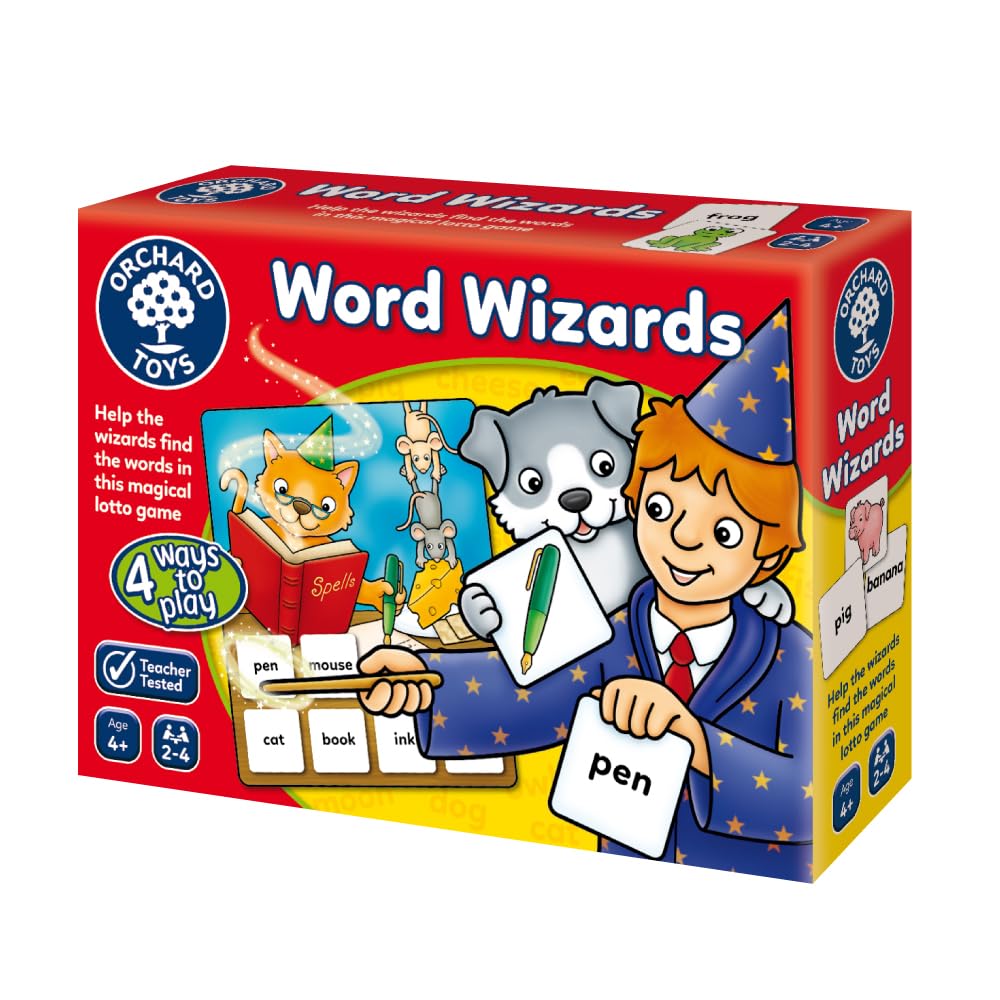 Orchard Toys Word Wizards, Educational Spelling and Word Game, Helps Teach Phonics and Word Building, Educational Board Games for Kids, Ages 4+