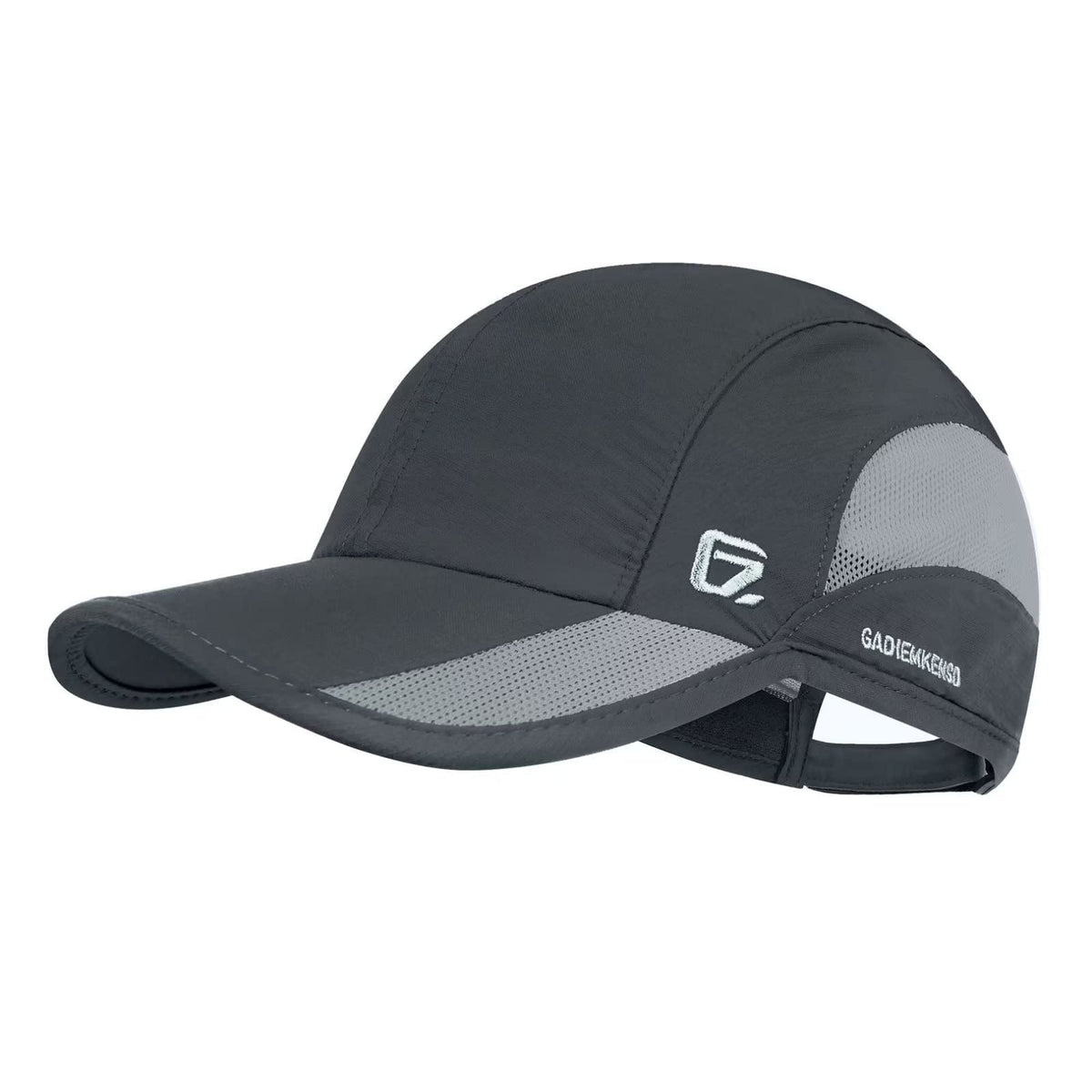 GADIEMKENSD Quick Dry Sports Hat Lightweight Breathable Soft Outdoor Running Cap Baseball Caps for Men (Deep Gray)