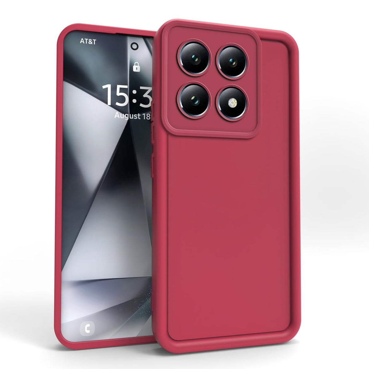 PanXCase Case for Xiaomi 14T Pro - Silicone Fit Lightweight Slim Soft Elegant Design, Camera Protection Shockproof Ultra Thin Bumper Cover (Wine Red)