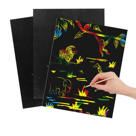 EXCEART 4 Packs 40 Sheets Graffiti Book Scratch Paper Kits for Kids Paper Crafts Notes Kit Children Toys Childrens Toy Upholstery Supplies Scratching Drawing Rainbow Paper 16k Mini Photo