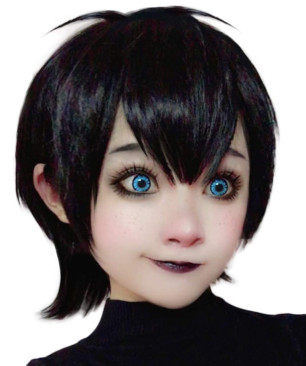 Bopocoko Black Wig Short Curly Hair Wigs for Women Halloween Costume Wigs Heat Friendly Synthetic Wig BU197